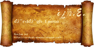 Ördögh Emese névjegykártya